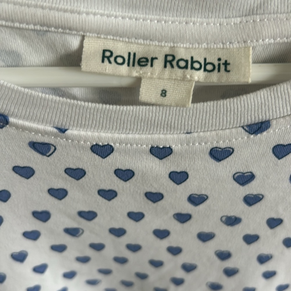 Roller rabbit blue heart shaped girls mini dress